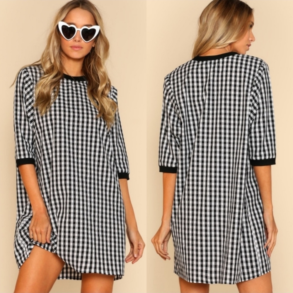 Gingham Shift Dress